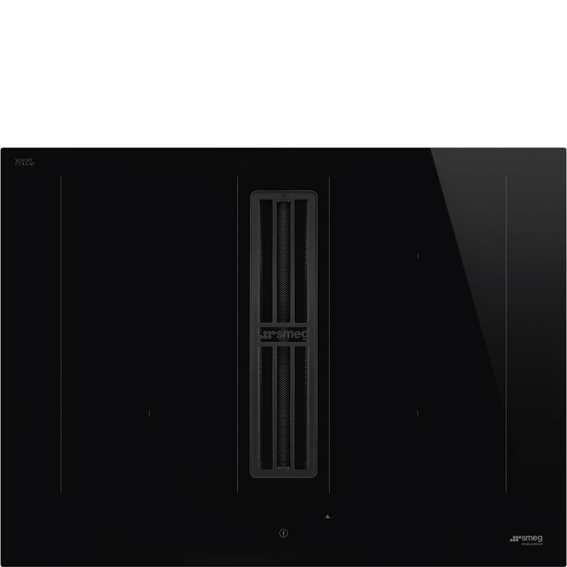  Plaque à induction Smeg S avec hotte intégrée HOBD472D2 en vitrocéramique noire 70 cm