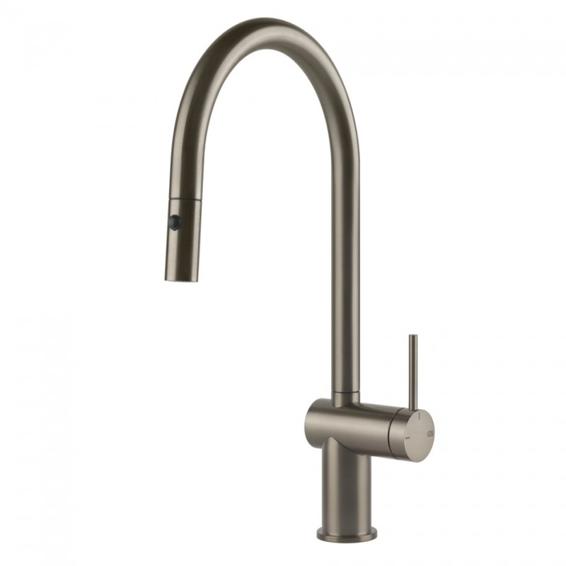 60413 149 Gessi Single lever mixer with pull-out shower Inedito Collection 60413 149 Finox finish