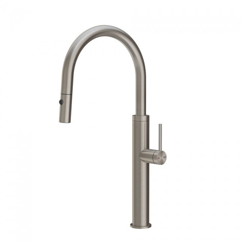 60022 239 Gessi Kitchen single-lever mixer with pull-out spray 60022 239 Steel Brushed finish