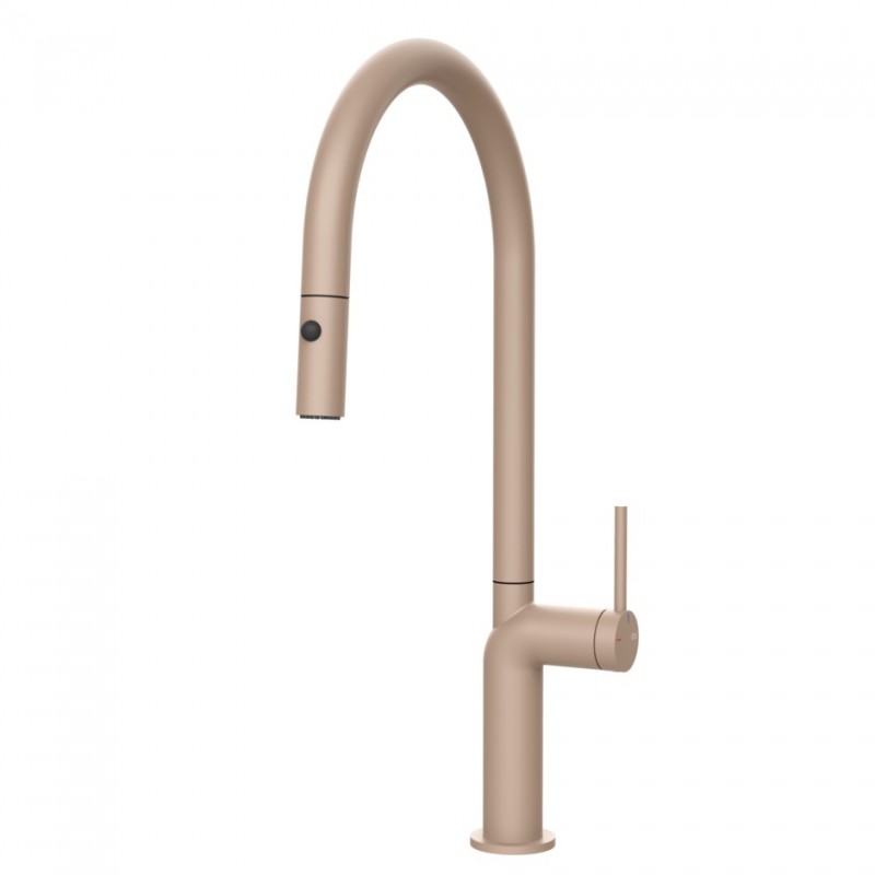 60303 275 PRONTA CONSEGNA - Gessi Miscelatore monocomando con doccetta estraibile Stelo Collection 60303 275 finitura Matte Cipria