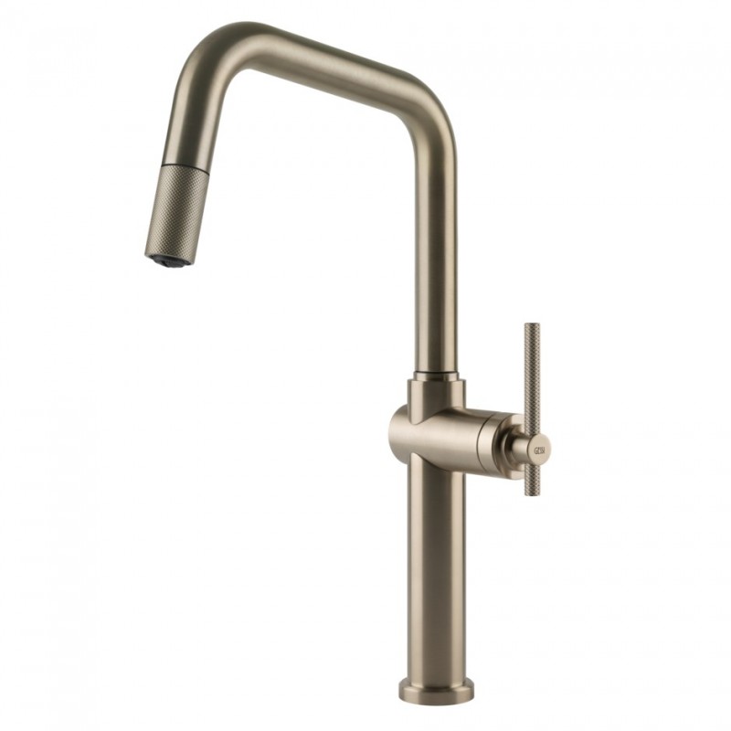 60652 149 Gessi Single-lever mixer with pull-out shower Habito 60652 149 Finox finish