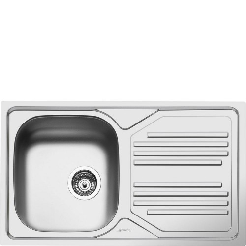 Smeg Single bowl sink with drainer on the right LYP861D stainless steel finish 86 cm