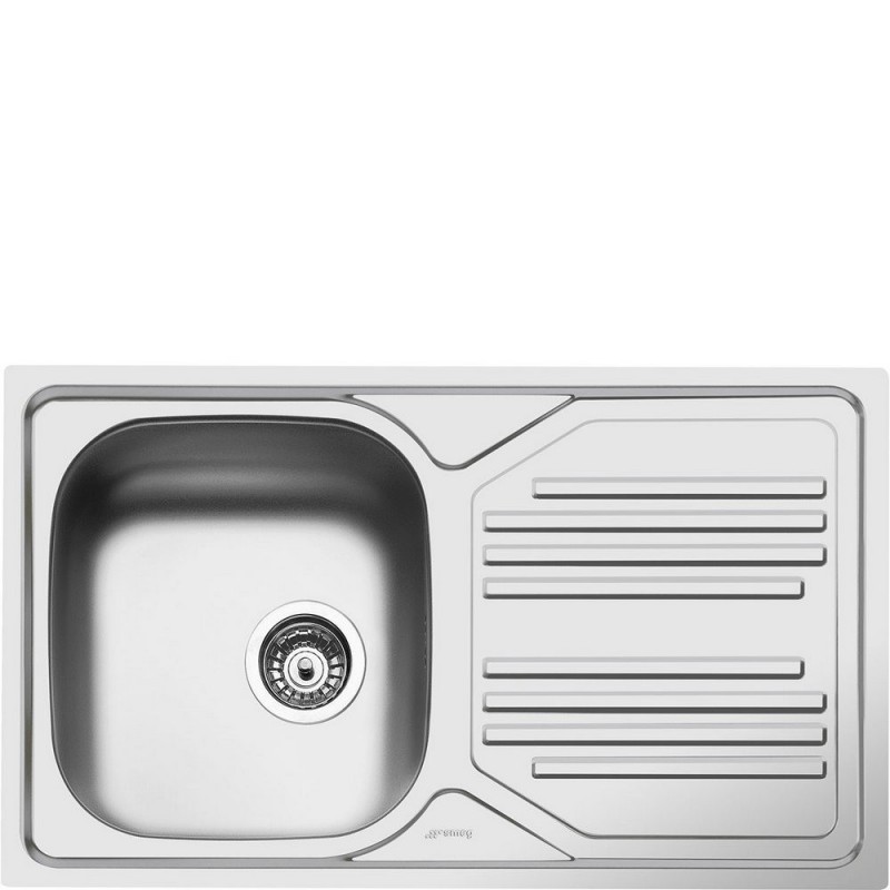  Évier Smeg LYP861D à une cuve avec égouttoir à droite, 86 cm, finition inox