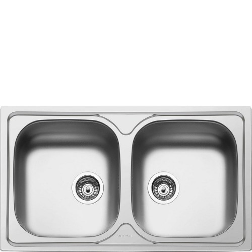Smeg Sink with two bowls LYP862 stainless steel finish 86 cm