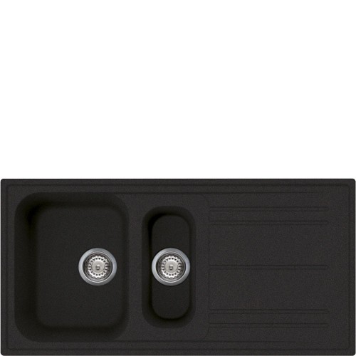 Évier Smeg LZ102A2 100 cm à une cuve avec égouttoir et finition anthracite