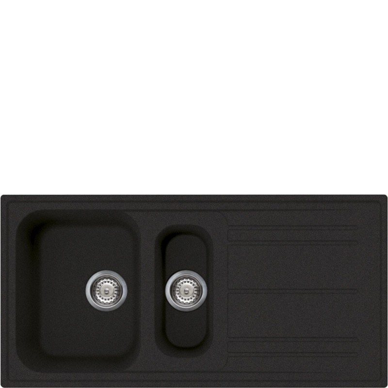  Évier Smeg LZ102A2 100 cm à une cuve avec égouttoir et finition anthracite
