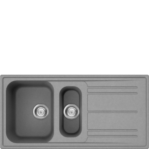 Smeg Single bowl sink with tray and drainer LZ102CT concrete finish 100 cm