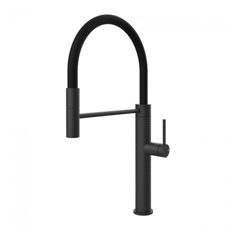 60014 299 Gessi Semi pro Mitigeur monocommande avec douchette extractible Cuisine Cesello 60014 299 finition Noir Mat
