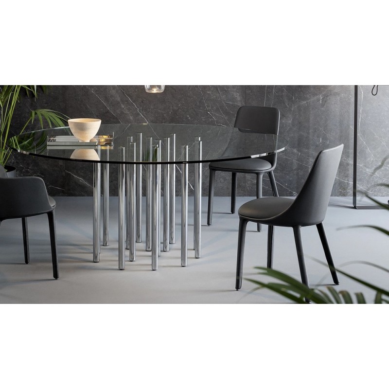 Sedia_Itala Chaise Bonaldo Itala avec pieds en métal et assise au choix