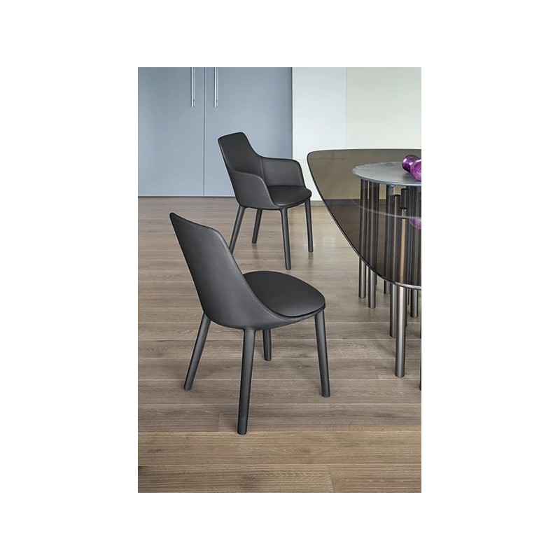 Sedia_Miss Itala Chaise Bonaldo Miss Itala avec pieds en métal et assise au choix - Avec accoudoirs