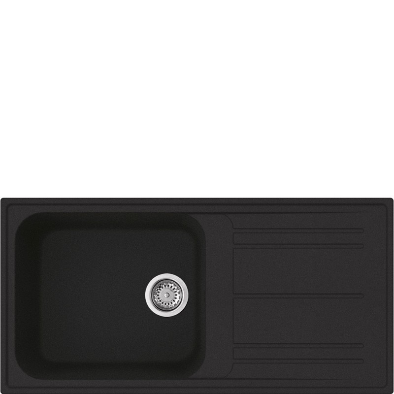  Évier Smeg LZ150A2 100 cm à une cuve avec égouttoir, finition anthracite