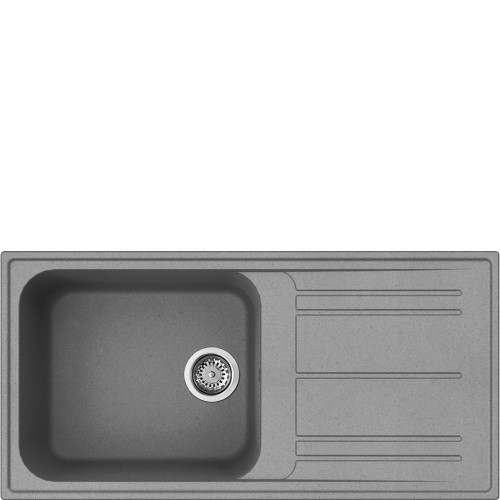Évier Smeg LZ150CT à une cuve avec égouttoir, 100 cm, finition béton
