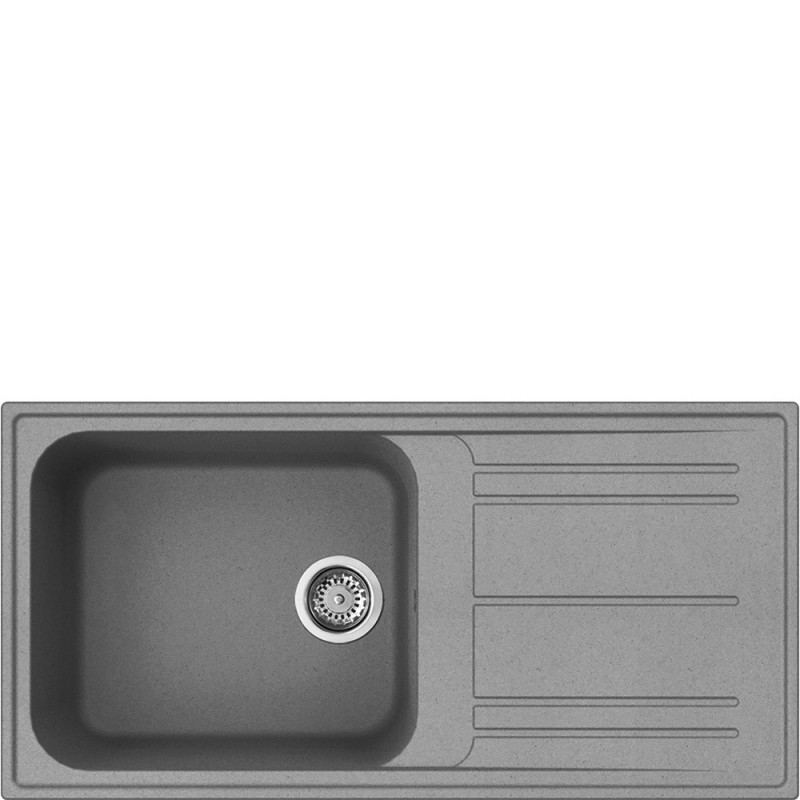  Fregadero Smeg LZ150CT de un seno con escurridor, 100 cm, acabado hormigón