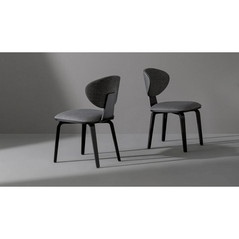 Sedia_Olos chair Chaise Bonaldo Olos avec pieds en bois et assise au choix