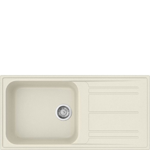 Évier Smeg LZ150P à une cuve avec égouttoir, 100 cm, finition crème