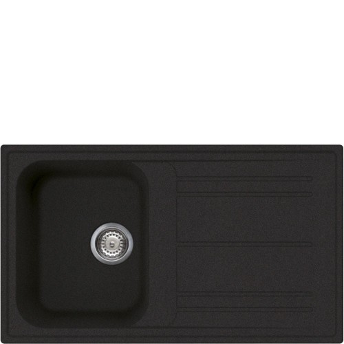 Évier Smeg LZ861A2 86 cm à une cuve avec égouttoir, finition anthracite
