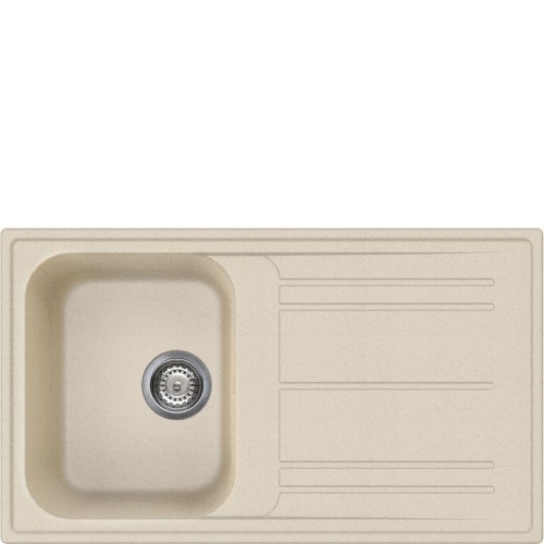 Évier Smeg LZ861AV2 86 cm à une cuve avec égouttoir, finition avoine