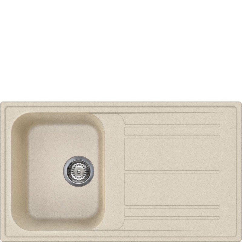  Fregadero Smeg LZ861AV2 de 86 cm con escurridor y acabado avena