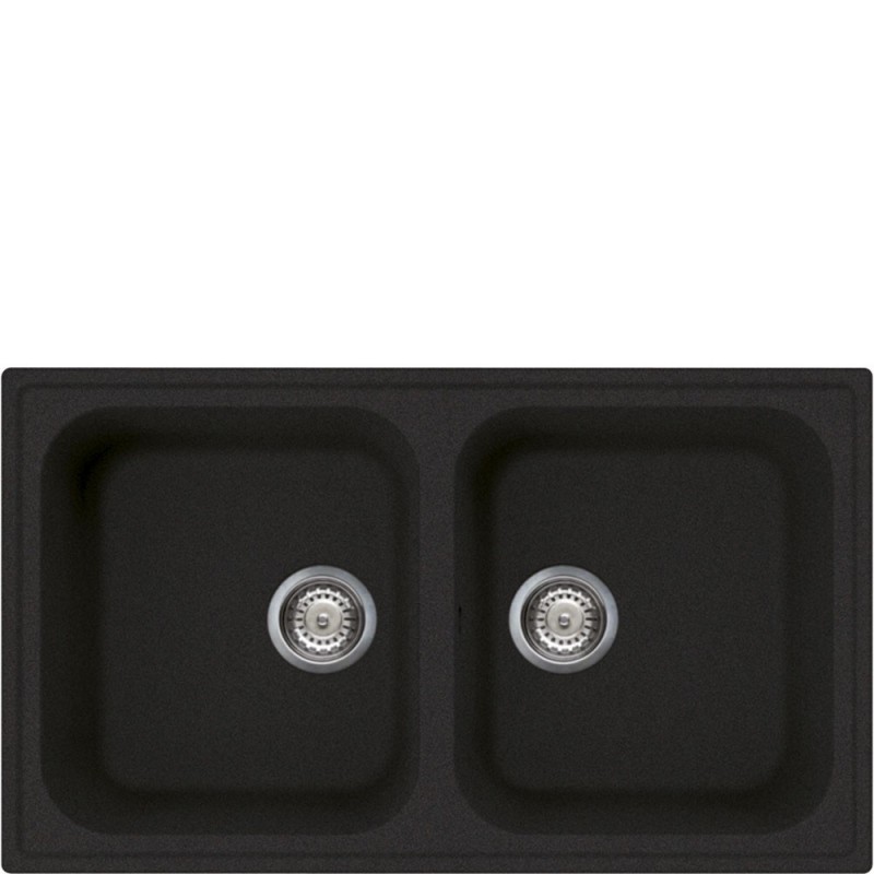  Évier double bac Smeg LZ862A2 de 86 cm, finition anthracite