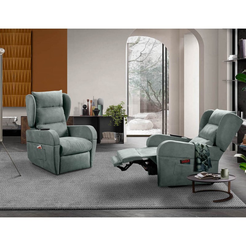 VR-PR KYRA Fauteuil de relaxation Vitarelax KYRA recouvert de tissu - Avec 6 moteurs