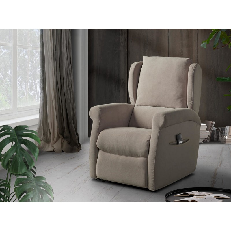 VR-PR MULTIPLA Fauteuil de relaxation Vitarelax MULTIPLA (dossier A) recouvert de tissu - Avec 2 moteurs