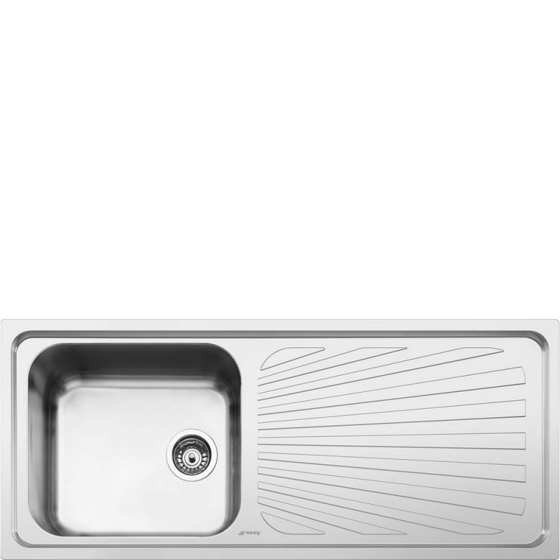  Évier Smeg SGE116.1D 116 cm à une cuve avec égouttoir à droite, finition inox brossé