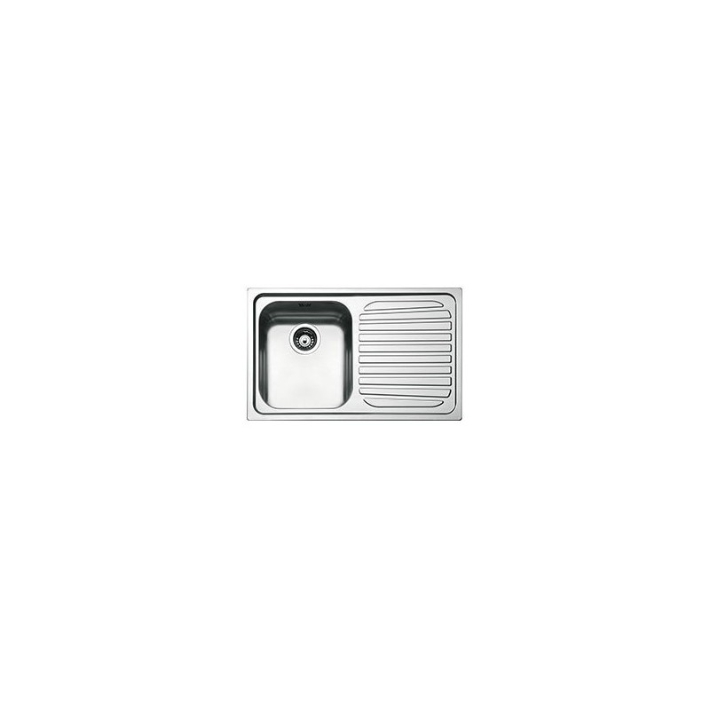  Évier Smeg SP791S-2 à une cuve avec égouttoir à gauche, finition inox brossé, 79 cm