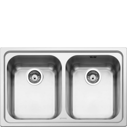 Smeg Sink with two bowls SP792-2 79 cm brushed stainless steel finish