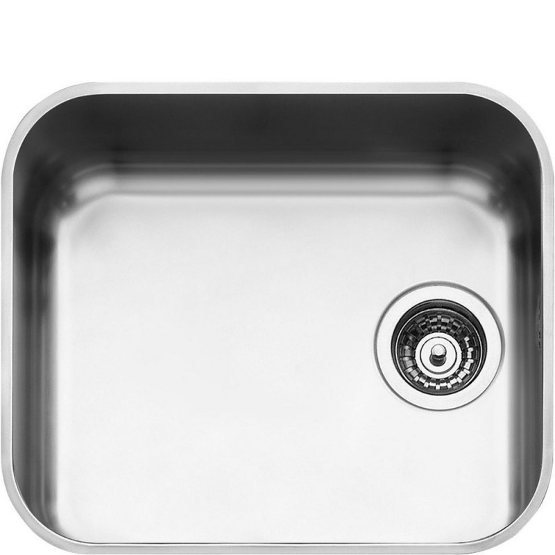  Smeg UM45 single bowl sink in brushed stainless steel finish, 45 cm