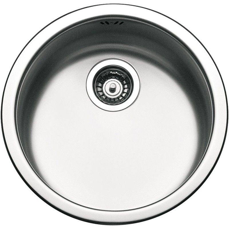  Smeg VFU43SFR single bowl circular sink in stainless steel finish, 43.5 cm in diameter