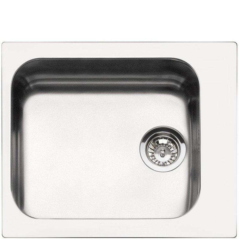  Évier Smeg VS45-P3 58 cm à une cuve, finition acier inoxydable brossé