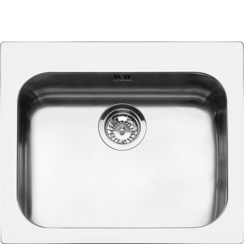 Évier Smeg VS50P3 à une cuve, finition inox, 58 cm