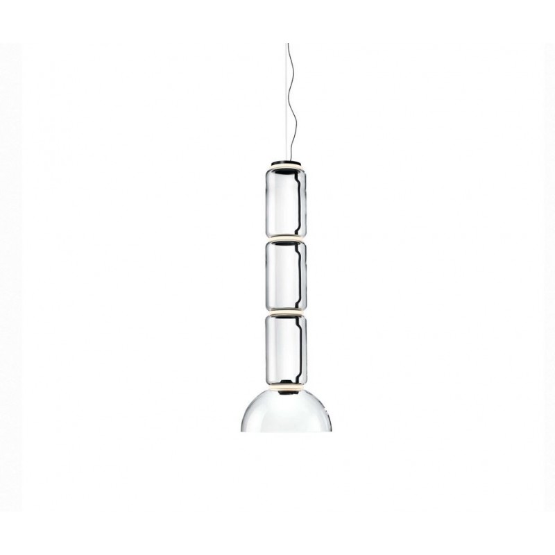 NOCTAMBULE SUSPENSION 3+Bowl Suspension Flos Noctambule Suspension 3 Low Cylindre Bowl, finition noire