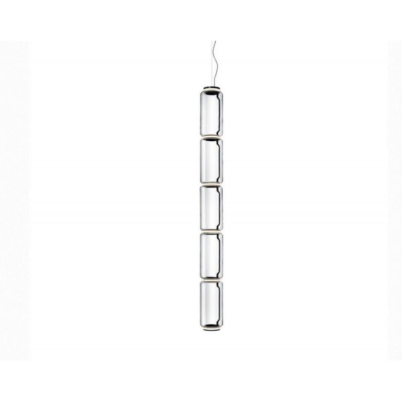 NOCTAMBULE SUSPENSION 5 Low Flos Noctambule Suspensión 5 Lámpara colgante cilíndrica baja, acabado negro