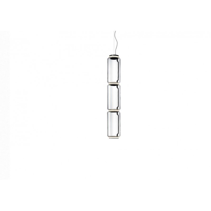 NOCTAMBULE SUSPENSION 3 High Flos Noctambule Suspension 3 High Cylinder Pendant Lamp Black Finish