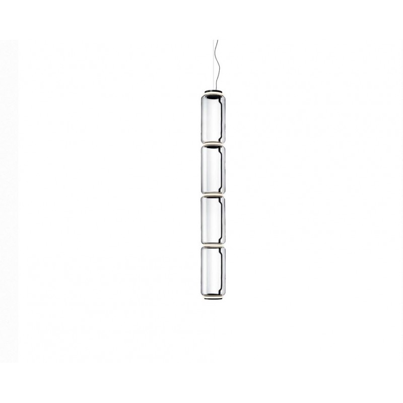 NOCTAMBULE SUSPENSION 4 High Flos Noctambule Suspension 4 High Cylinder Pendant Lamp Black Finish