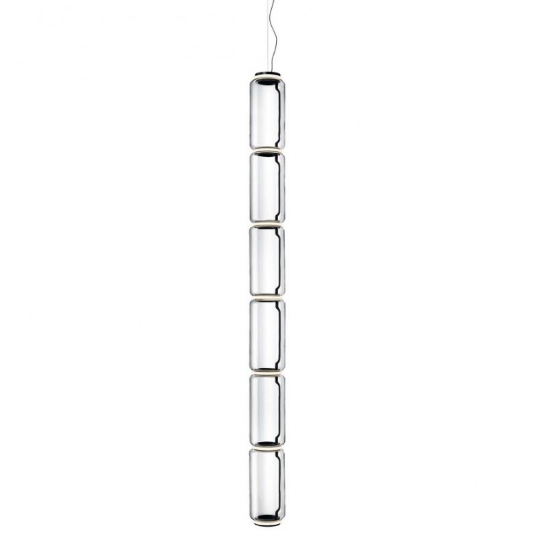 NOCTAMBULE SUSPENSION 6 High Flos Noctambule Suspensión 6 Lámpara colgante cilíndrica alta acabado negro