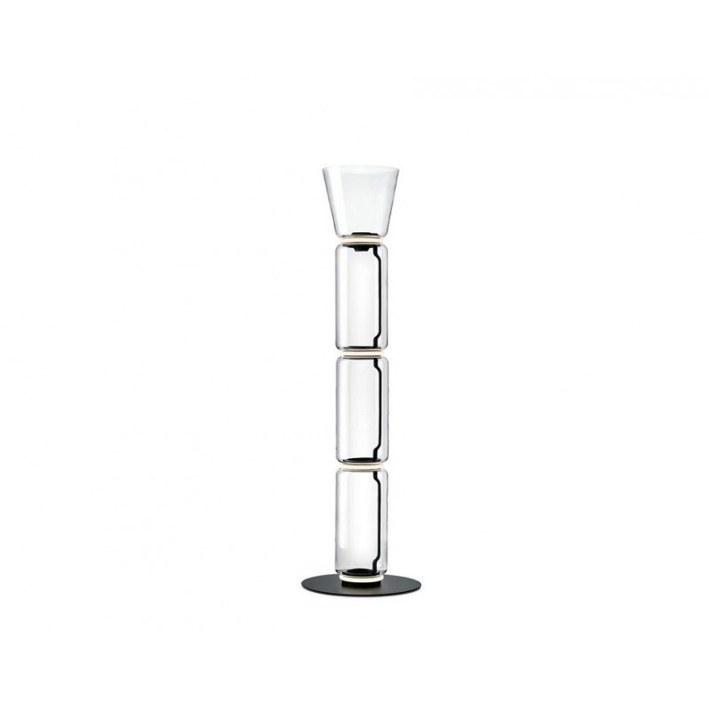 NOCTAMBULE FLOOR 3+Cone Flos Lampada da terra Noctambule Floor 3 High Cylinder Cone Small Base finitura nero