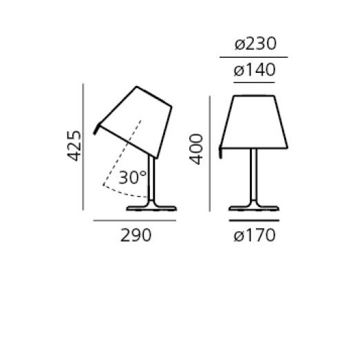 Lampe de table Artemide Melampo Notte en différentes finitions