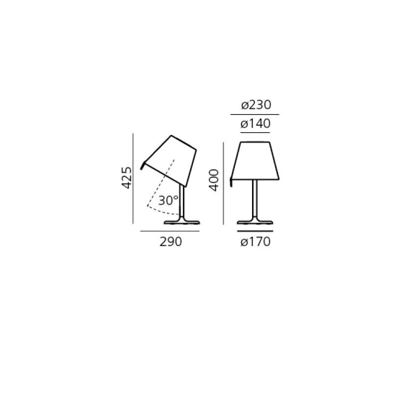  Artemide Melampo Notte lámpara de mesa en diferentes acabados
