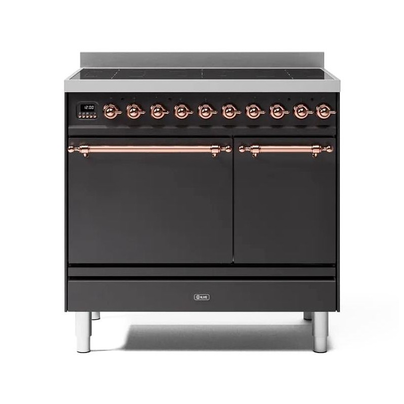 PDI096QNE3 Ilve Cucina PD09N Nostalgie PDI096QNE3 four double aveugle encastrable et plaque à induction 90 cm