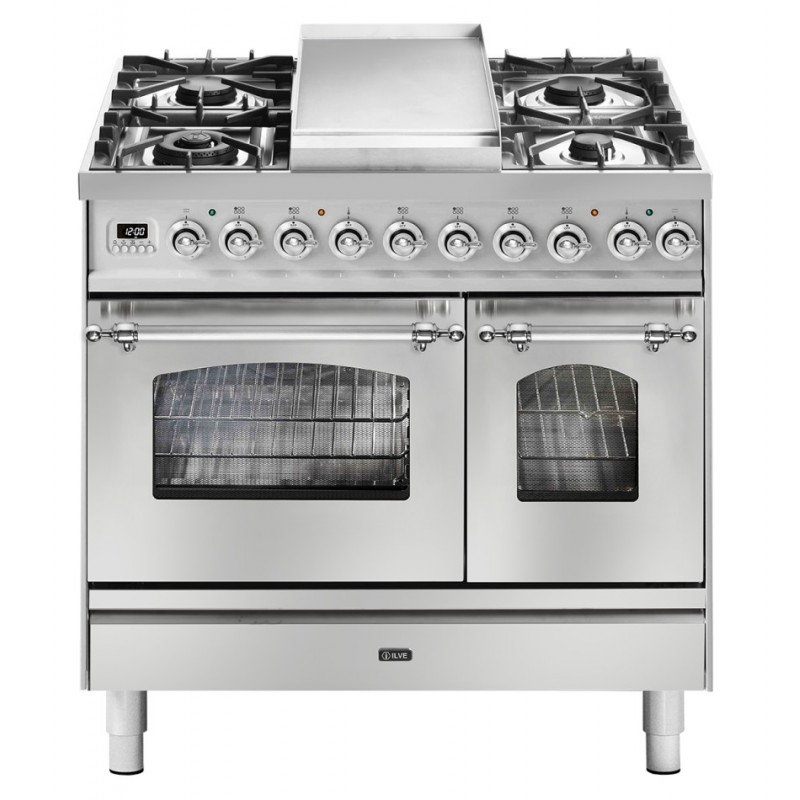 PD09FDNE3 Ilve Cucina PD09N encastrable Nostalgie PD09FDNE3 double four et plaque de cuisson 6 feux avec plaque de cuisson et double 90