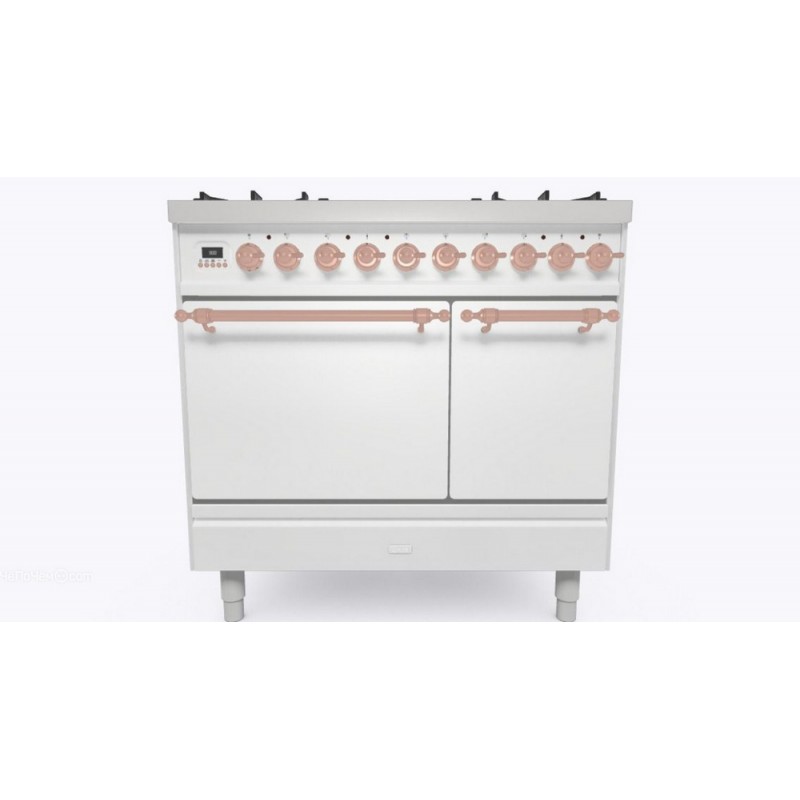 PD09IQNE3 Ilve Cucina PD09N Horno doble ciego Nostalgie PD09IQNE3 de encastre y placa de 4 fuegos con 2 zonas de inducción, 90 cm