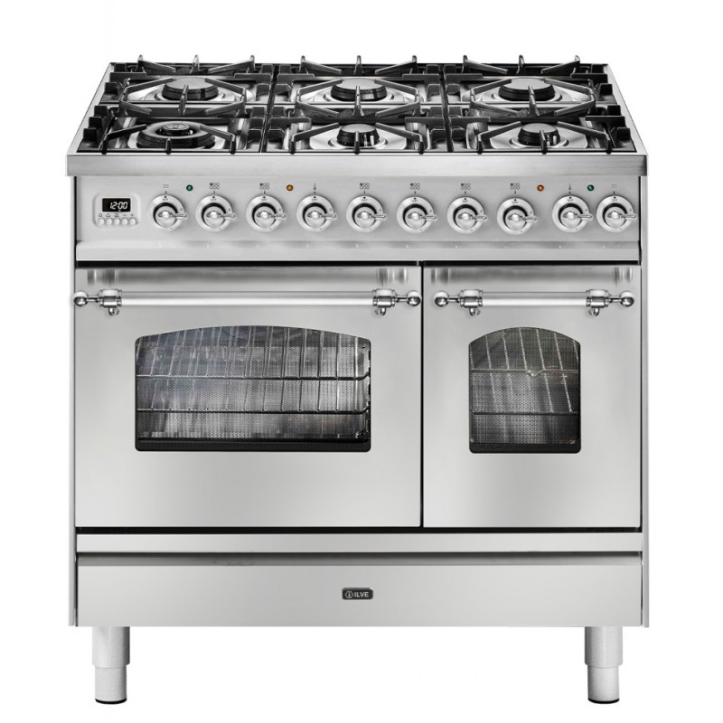 PD096DNE3 Ilve Cucina PD09N built-in Nostalgie PD096DNE3 double oven and 6-burner hob with dual 90 cm