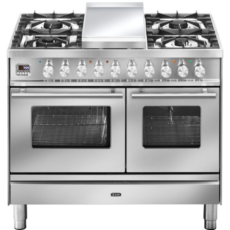 PD10FDWE3 Ilve Cucina PD10W Professional Plus PD10FDWE3 doppio forno e piano cottura 6 fuochi con fry top e dual da 100 cm