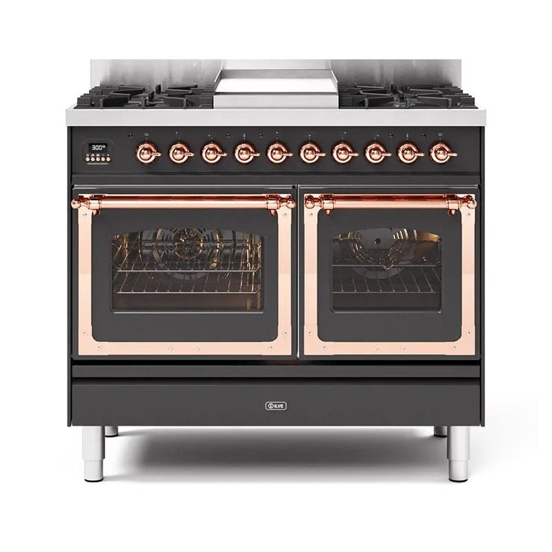 PD10FQNE3 Ilve Cucina PD10N encastrable Nostalgie PD10FQNE3 four double aveugle et plaque de cuisson 6 feux avec plaque de cuisson de 1