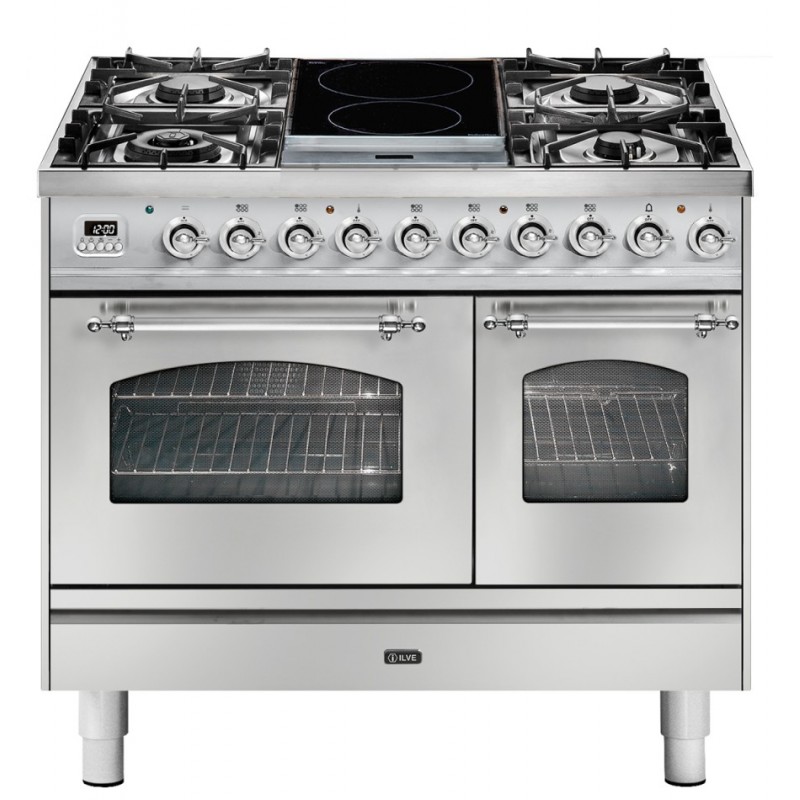 PD10IDNE3 Ilve Cucina PD10N encastrable Nostalgie PD10IDNE3 double four et plaque de cuisson 4 feux et 2 zones à induction avec double