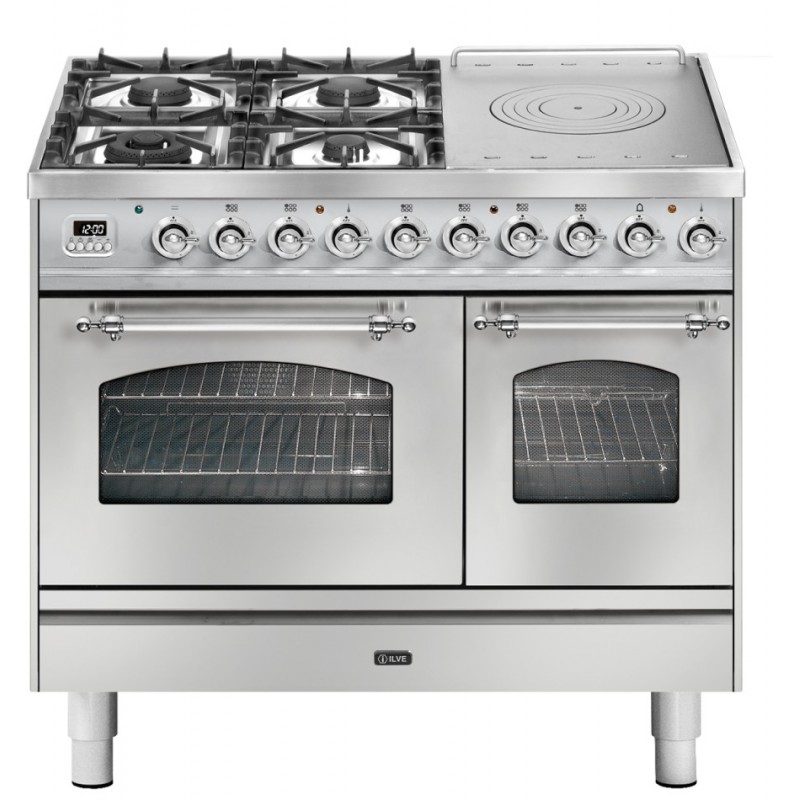 PD10SDNE3 Ilve Cucina PD10N encastrable Nostalgie PD10SDNE3 double four et plaque de cuisson 4 feux avec coupe-feu et double 100 cm
