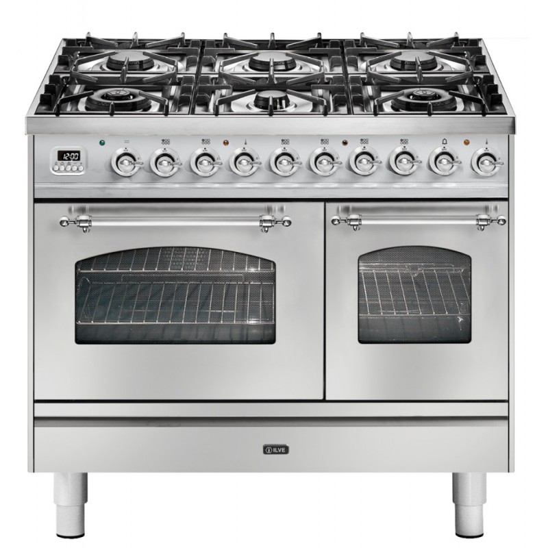PD106DNE3 Ilve Cucina PD10N da incasso Nostalgie PD106DNE3 doppio forno e piano cottura 6 fuochi con dual da 100 cm