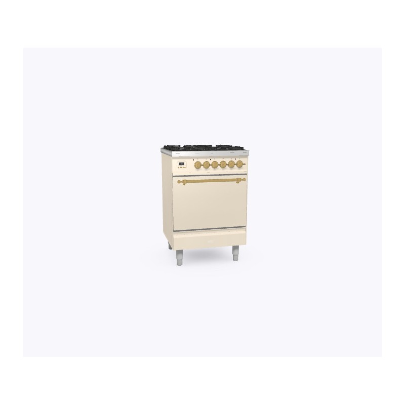 P06DQNE3 Ilve Cucina P06N Horno ciego empotrado Nostalgie P06DQNE3 y placa de 4 fuegos con doble placa de 60 cm